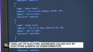 Here are a few options, depending on your preferred focus:
Elections Alberta Identifies Fraudulent Elector List as Disinformation
Elections Alberta Denounces Dissemination of Fabricated Elector List
Elections Alberta Labels Unauthorized Elector List as Disinformation
Recommendation: The first option is the most direct and formal.