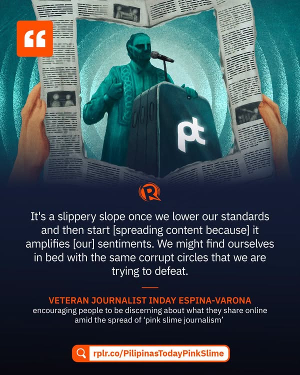 Here are a few options, depending on the specific focus you prefer:
Option 1 (Direct and comprehensive):
Veteran Journalist Inday Espina-Varona Urges Public Vigilance Against “Pink Slime” Journalism
Option 2 (Focusing on media literacy):
Inday Espina-Varona Calls for Heightened Media Literacy Amid Proliferation of Deceptive Digital Outlets
Option 3 (Concise and formal):
Veteran Journalist Cautions Against Deceptive Online Content and “Pink Slime” Practices
Recommendation: Option 1 is the most balanced for a formal news or report context.